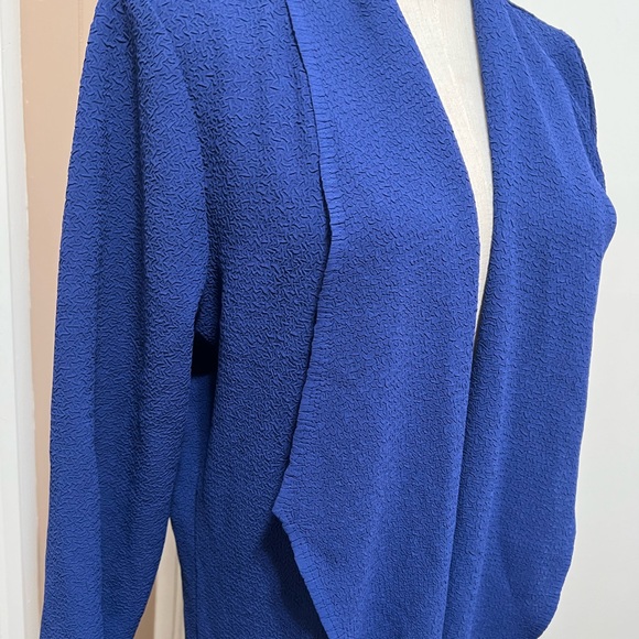 Travelers Collection by Chico's Drape Front Cardigan Women's Blue Crinkle M - Picture 4 of 11